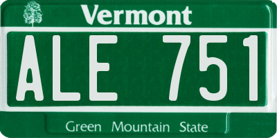 VT license plate ALE751