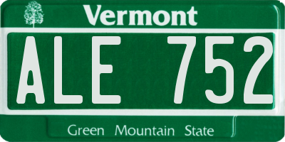 VT license plate ALE752