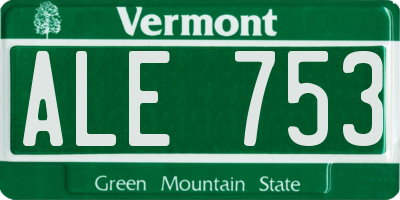 VT license plate ALE753