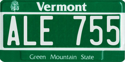 VT license plate ALE755
