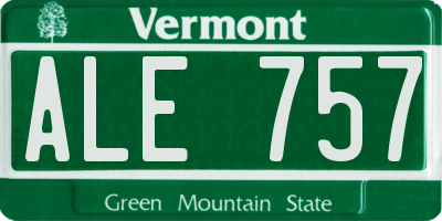 VT license plate ALE757