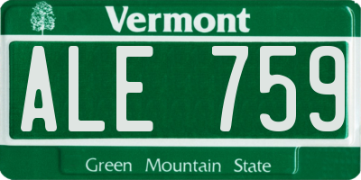 VT license plate ALE759
