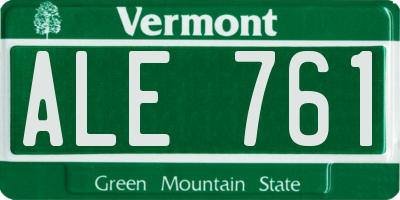VT license plate ALE761