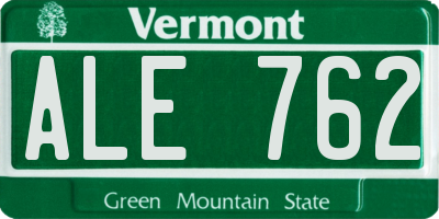 VT license plate ALE762