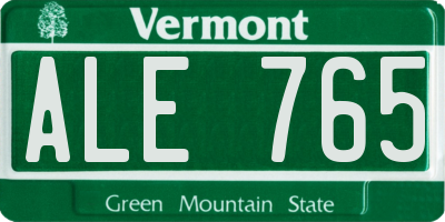 VT license plate ALE765