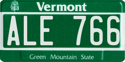 VT license plate ALE766