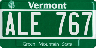 VT license plate ALE767