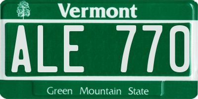 VT license plate ALE770