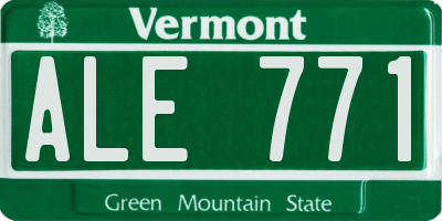 VT license plate ALE771