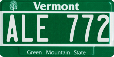 VT license plate ALE772