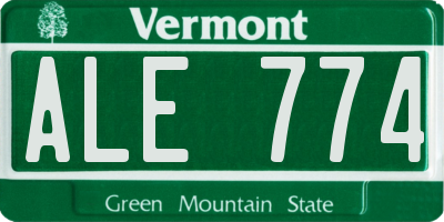 VT license plate ALE774