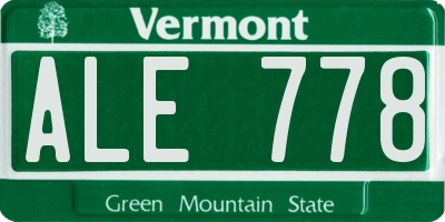 VT license plate ALE778