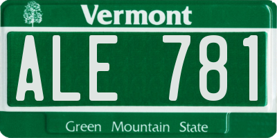 VT license plate ALE781