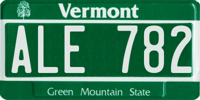 VT license plate ALE782