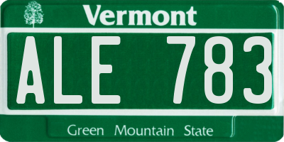 VT license plate ALE783