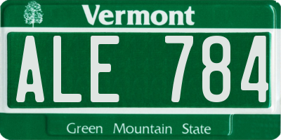 VT license plate ALE784