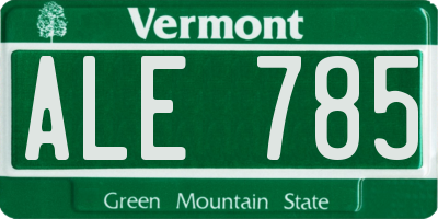 VT license plate ALE785