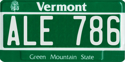 VT license plate ALE786