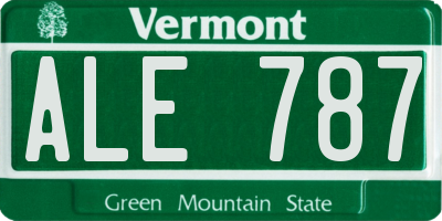 VT license plate ALE787