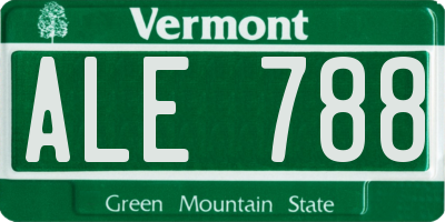 VT license plate ALE788