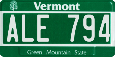 VT license plate ALE794