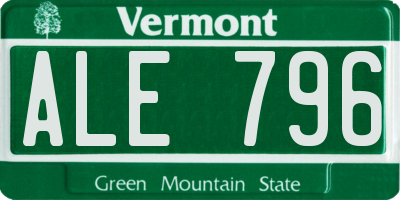 VT license plate ALE796