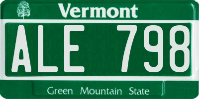 VT license plate ALE798