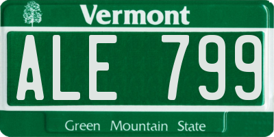 VT license plate ALE799