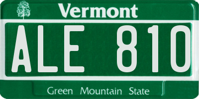 VT license plate ALE810