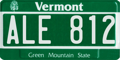 VT license plate ALE812
