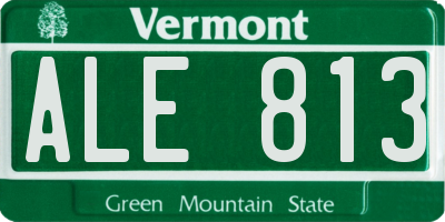 VT license plate ALE813