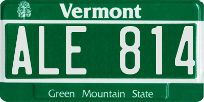 VT license plate ALE814