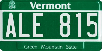 VT license plate ALE815