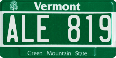 VT license plate ALE819