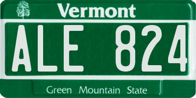 VT license plate ALE824