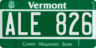 VT license plate ALE826