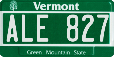 VT license plate ALE827