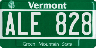 VT license plate ALE828
