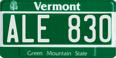 VT license plate ALE830