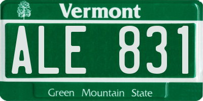 VT license plate ALE831