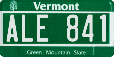 VT license plate ALE841