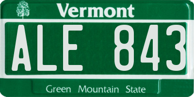 VT license plate ALE843