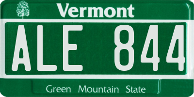 VT license plate ALE844