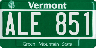 VT license plate ALE851