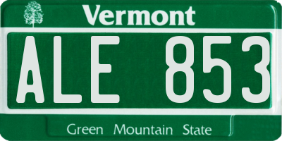 VT license plate ALE853