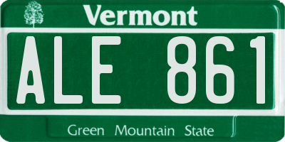 VT license plate ALE861