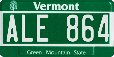 VT license plate ALE864