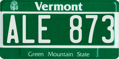 VT license plate ALE873