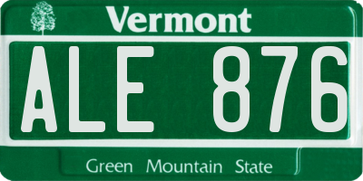 VT license plate ALE876