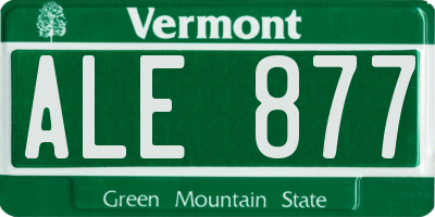 VT license plate ALE877